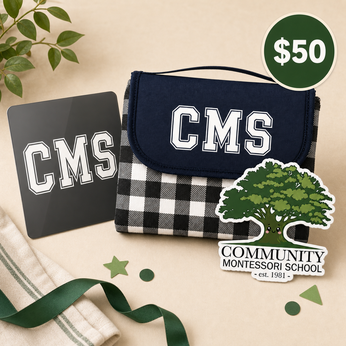 CMS Outdoor Bundle - Car Decal, Picnic Blanket, and UV DTF Decal